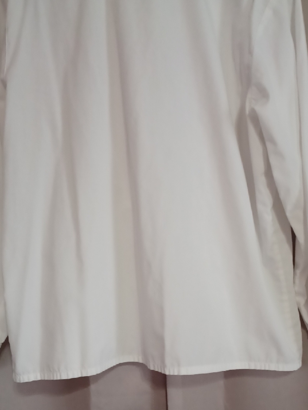 Talbots White Long Sleeve Button Front Shirt Textured Vertical Stripe Front - Picture 11 of 15